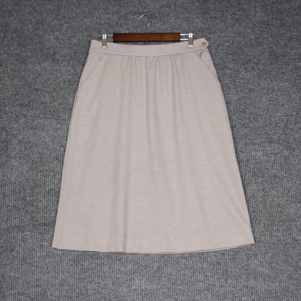 Vintage‎ Butte Knit Women's Houndstooth Blazer Jacket & Skirt Set Beige Size M